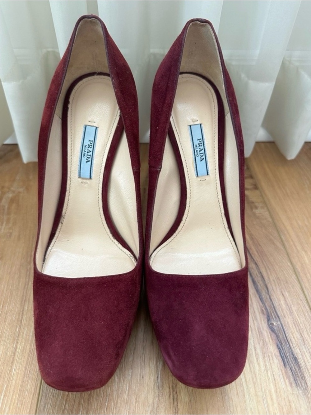 Prada Runway Style Burgundy Suede Pumps Size 42 Made in Italy - Picture 2 of 7